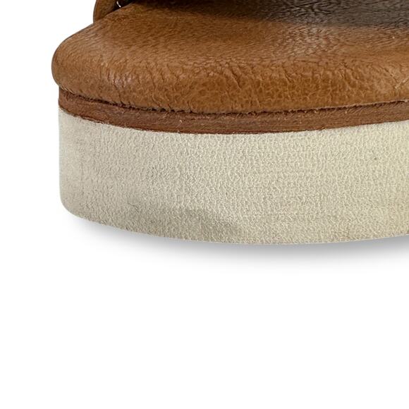 Bed Stu Brisa Brown Leather Platform Sandals Womens Sz 11 Ankle Strap - Picture 8 of 11